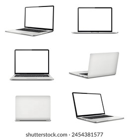 Realistic laptop in different positions