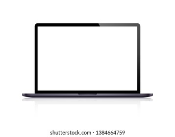 Realistic Laptop front view. Notebook - stock vector.