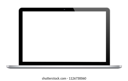 Realistic laptop, isolated on white background vector