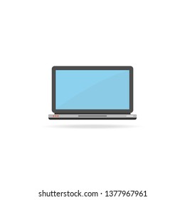 Realistic laptop isolated on white background. computer notebook with empty screen. Vector