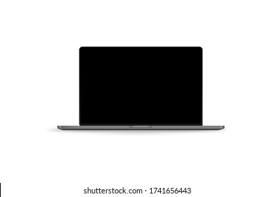 Realistic laptop in MacBook style on a white background