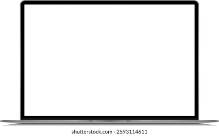 Realistic Laptop Mockup with Blank Display – Isolated Vector