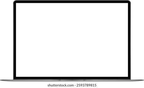 Realistic Laptop Mockup with Blank Display – Isolated Vector