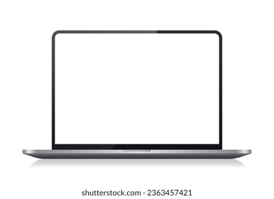 Realistic laptop mockup front view on isolated background. Modern notebook with blank screen isolated. Vector illustration eps10