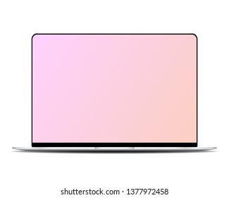 Realistic laptop mockup. Modern laptop 2019. Modern laptop with blank screen isolated on white background.