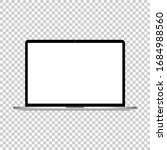 Realistic laptop monitor with a blank screen. Mockup monitor empty screen front view on isolated background.  Vector EPS 10