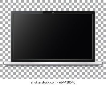Realistic laptop on transparent background