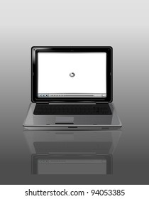 Realistic Laptop Original Concept on Grey Background