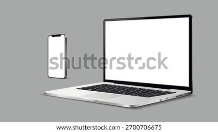Realistic Laptop and Smartphone Mockup