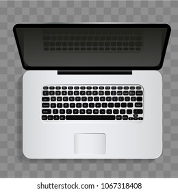 Realistic laptop from top isolated vector illustration