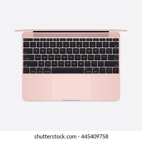 Realistic Laptop, Top View. Vector Illustration