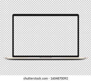 Realistic laptop with transparent screen. High detailed notebook