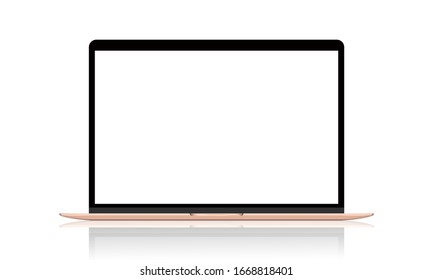 Realistic laptop vector illustration with a blank screen