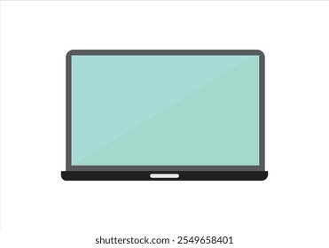 Realistische Laptop-Vektorgrafik, offene Laptop-Vektorkunst, Vektorgrafik-Laptop mit abstraktem Bildschirm, einfaches und elegantes Computersymbol für Themen aus den Bereichen Technik, Bildung und Online-Lernen. 