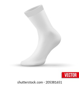 Realistic layout of white socks. A template simple example. vector illustration, isolated on white background