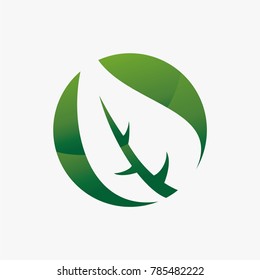 realistic leaf vector logo design