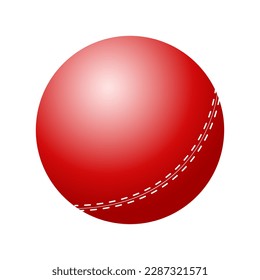 Realistic Leather Cricket Ball Isolated Vector Illustration