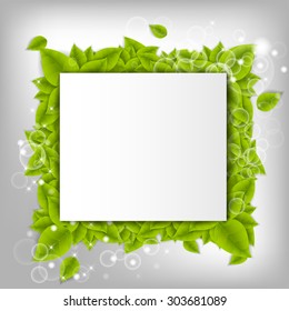 Realistic Leaves Background with  Space
