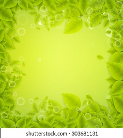 Realistic Leaves Background with  Space
