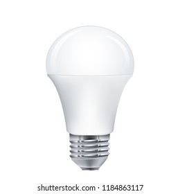 Realistic LED Light Bulb, Vector, Isolated On White