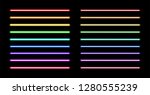 Realistic led neon tube light pack isolated on black background. Vector illustration