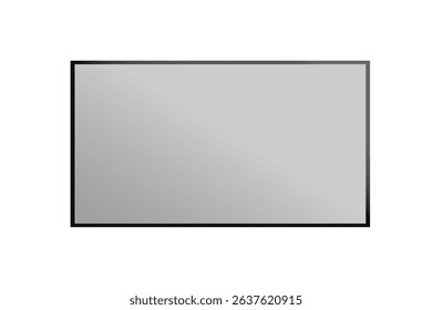 Realistic LED TV screen template with blank display on transparent background