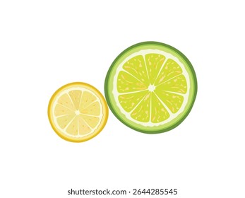 Realistic lemon slice vector illustration in vibrant yellow tones with detailed juicy texture perfect for food design, packaging, and summer drink concepts