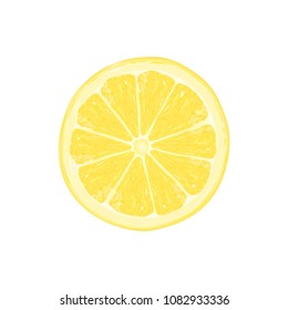Realistic lemon slice. Vector object photo realism