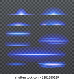 Realistic Lens Flare Elements Collection. Light Effect set. Vector illustration