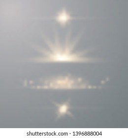 Realistic Lens Flare Elements Collection. Lens Flare Set. Vector illustration