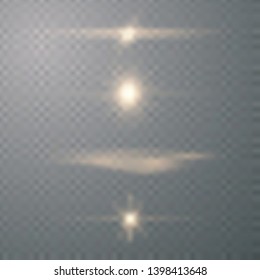 Realistic Lens Flare Elements Collection. Lens Flare Set. Vector illustration