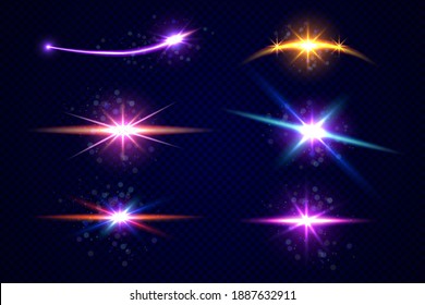 Realistic Lens Flare Elements Collection Stock Vector (Royalty Free ...