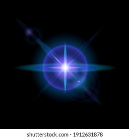 Realistic Lens Flare Elements Collection. Light Effect Transparent Design. Vector illustration