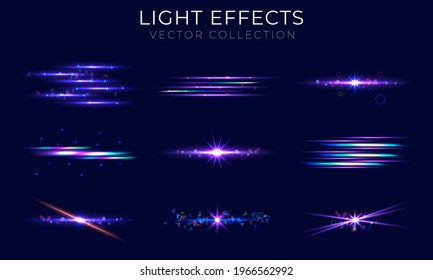 Realistic Lens Flare Elements Collection Stock Vector (Royalty Free ...