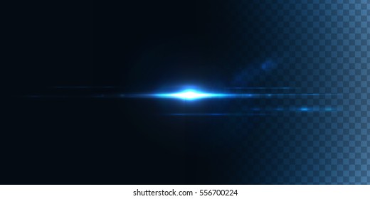 Realistic lens flare on transparent . Abstract light effect with bokeh and glowing parts , Vector light source for your design 