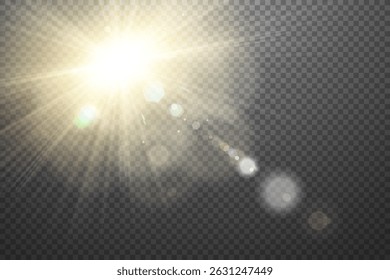 Realistic Lens Flare with Sun and Light Beams