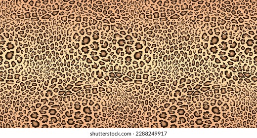 Realistic leopard print. Vector seamless pattern. Animal skin texture. Stylish background of jaguar, leopard, cheetah fur. Abstract exotic african style pattern. Repeat design for decor, print, fabric