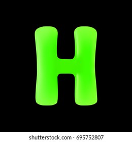 Realistic letter H isolated on black background. 3d. Stock - Vector illustration