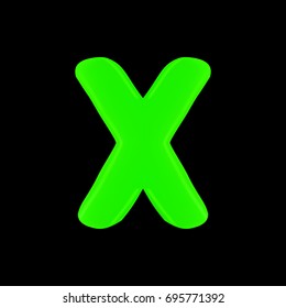 Realistic letter X isolated on black background. 3d. Stock - Vector illustration