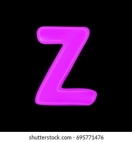 Realistic letter Z isolated on black background. 3d. Stock - Vector illustration