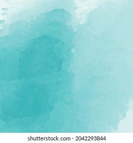 Realistic light blue painted watercolor abstract background - Vector illustration