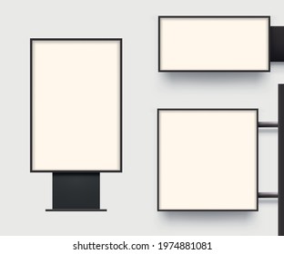 realistic light boxes in set front view