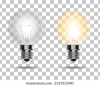 Realistic light bulb collection. Set of realistic light bulb. Vector realistic electric lamp