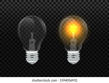 Set Electric Lamps Tungsten Edison Fluorescent Stock Vector (Royalty ...