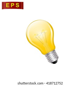 Realistic light bulb icon, idea sign, isolated bulb, innovation concept
