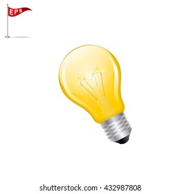 Realistic light bulb icon, idea sign, isolated bulb, innovation concept