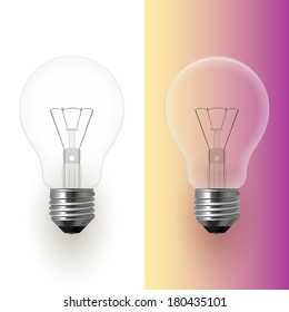 Realistic light bulb isolated for any background color