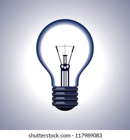 Realistic Light Bulb isolated on white