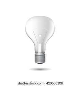 realistic light bulb vector illustration on white background isolated picture pictogram icon