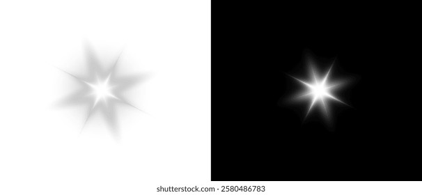 Realistic light on isolated transparent background. Sunlight with special lens flare effect. Sun with glare png. Yellow sun. Light flash gold png. Dawn, sunset, sun png. Flash of light, light effect